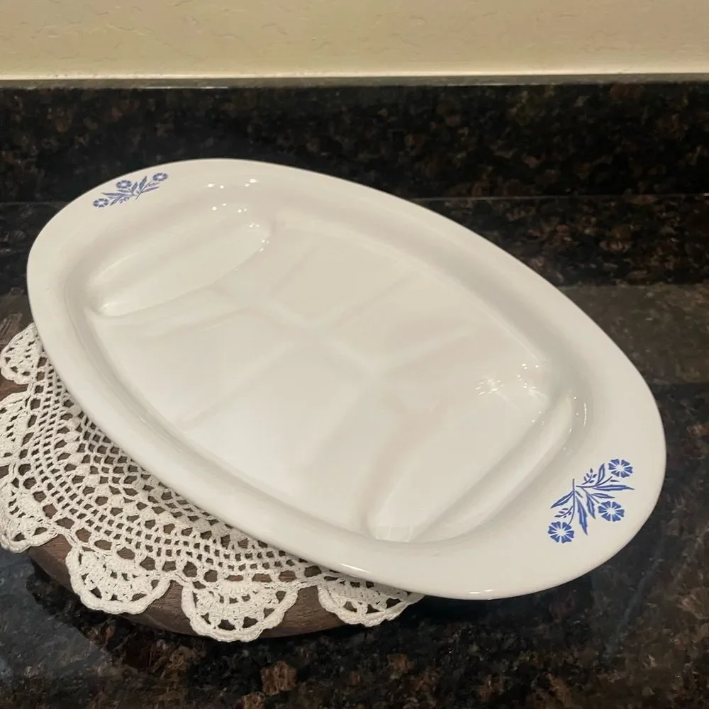 CorningWare Blue Cornflower P-19 Oval Roaster